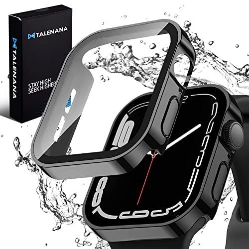 40mm_ブラック TALENANA for Apple Watch防水ケース 45mm 44mm 41mm 40mmアップルウォッチ 用 保護ケース 強化ガラスフィルム Series 76SE54 一体型 3D直角エッジ新デザイン メッキ加工 PC素材 高タ