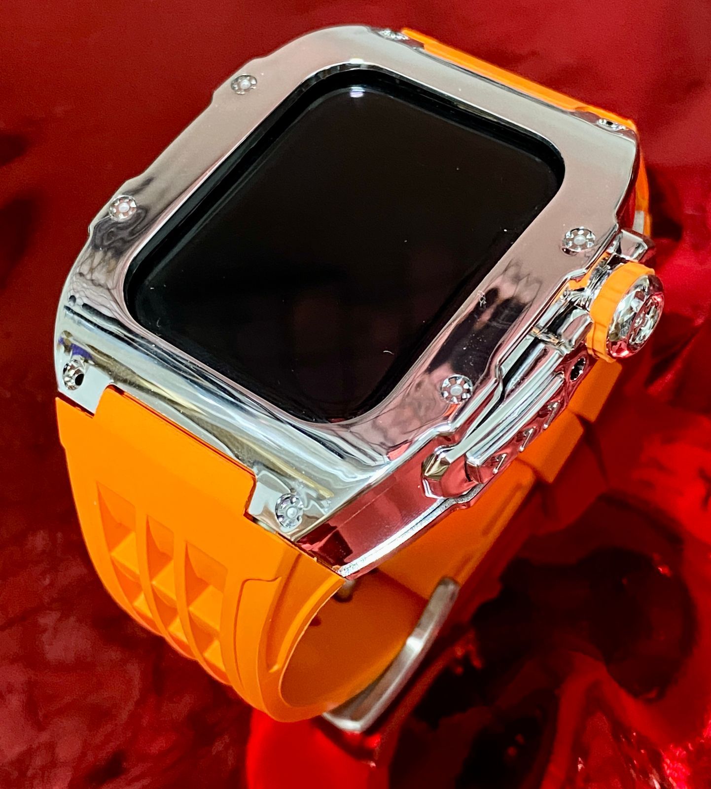 RY3☆Apple Watch FKMラバーベルト クリアケース カバー バンド RY3☆Apple Watch FKMラバーベルト クリアケース カバー バンド