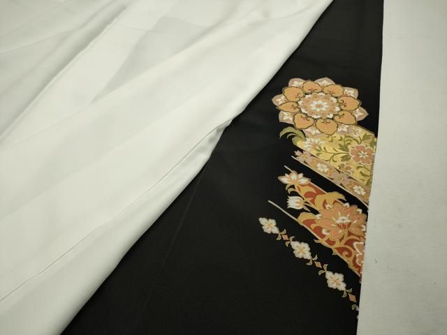 平和屋着物○本加賀友禅作家 柿本市郎 黒留袖 風景草木文 暈し染め