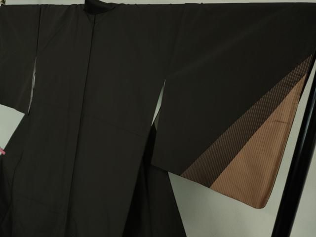 平和屋着物□極上 柿渋紬 訪問着 伝統工芸士 根津儀一作 証紙付き 逸品