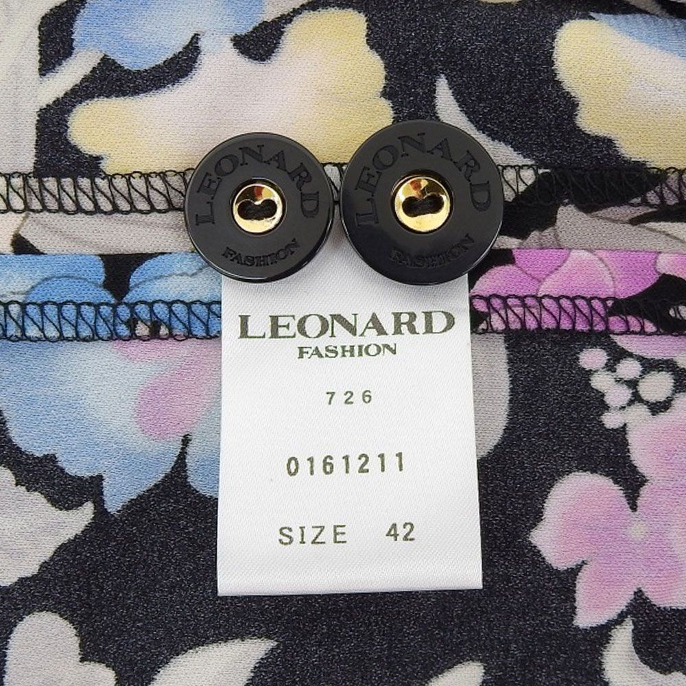 新品同様 LEONARD レオナール カンカン素材 フラワープリント