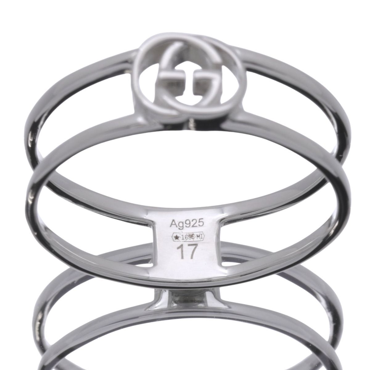 グッチ GUCCI リング 指輪 インターロッキングG オープンバンドリング Ag925 シルバー ♯17 16号 メンズ 男性 WWW_SHINETEETH_COM