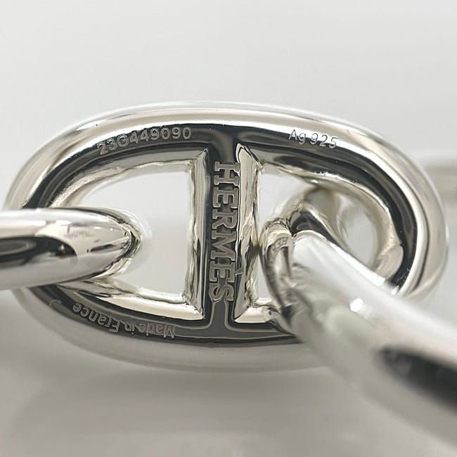 エルメス ブレスレット シェーヌダンクル MM 15コマ シルバー 美品 Ag