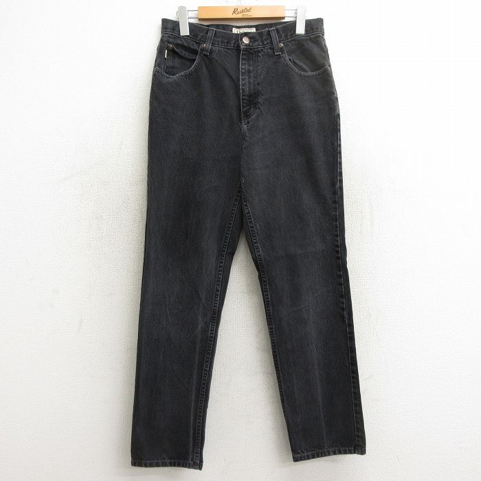 W31/古着 エルエルビーン LLBEAN ジーンズ メンズ 00s コットン 黒 ブラック デニム 24may27 中古 ボトムス ジーパン Gパン ロング パンツ
