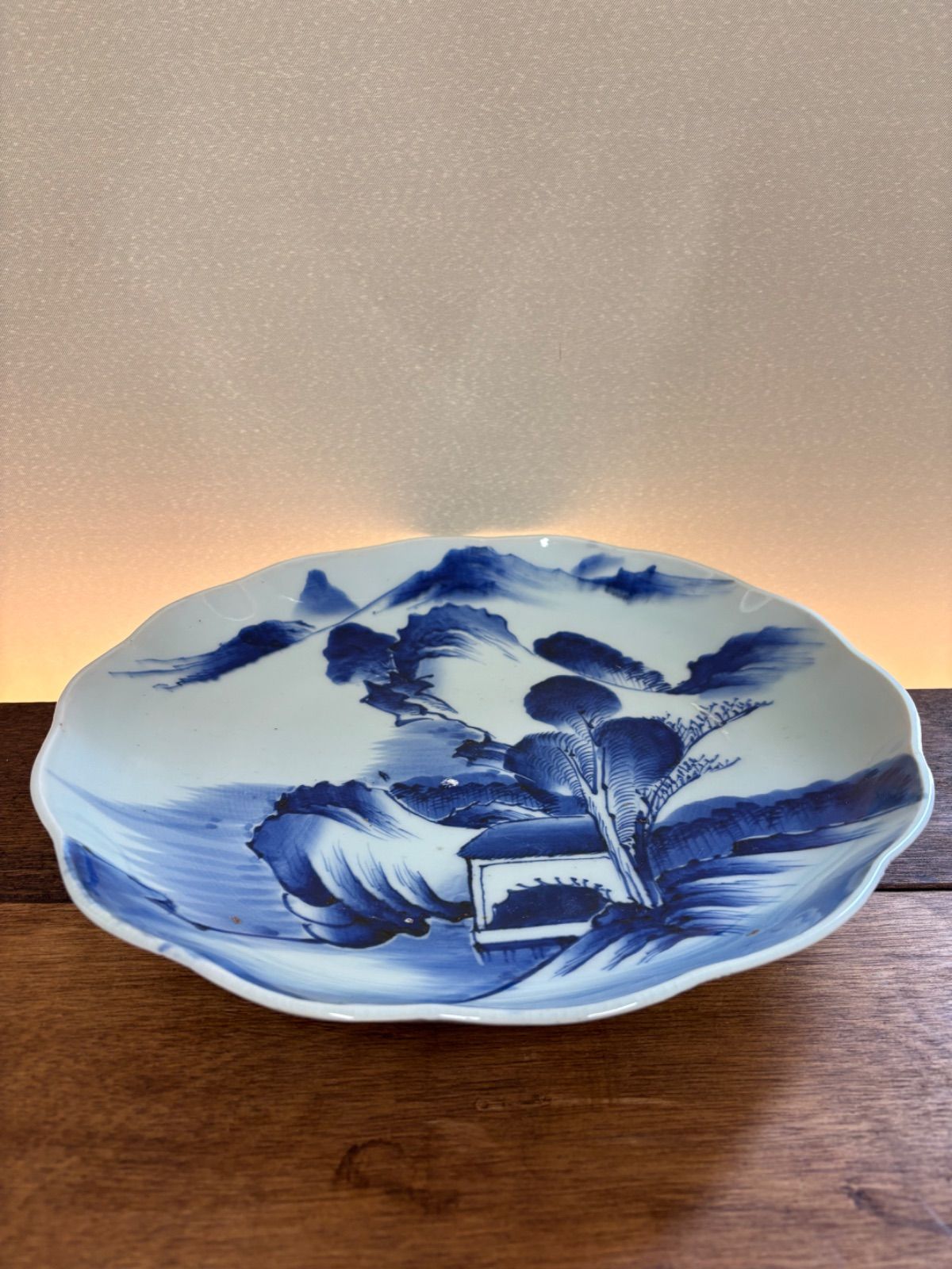 古伊万里 志田窯 【染付 山水文 輪花大皿】(32) 32.4cm - メルカリ