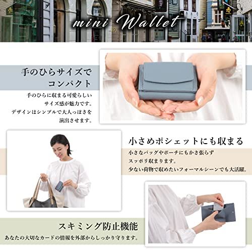 [ARMOIRE] 財布 レディース がま口 レザー ミニ財布 小さい財布 三つ折り財布 革財布 スキミング防止 (Pink)