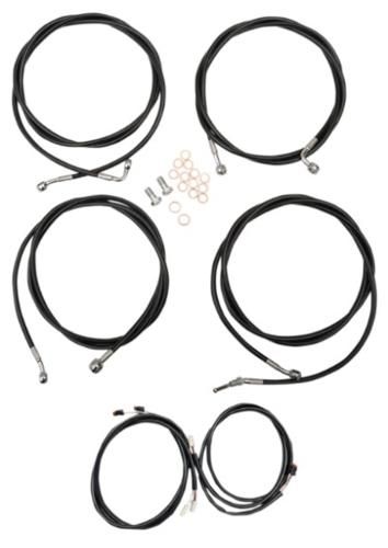 ハンドルバー コンプリートラインキット Full-length ブラック 18～20インチエイプハンガー 2017～20年ツーリングモデル 但しFLHRXSは除く