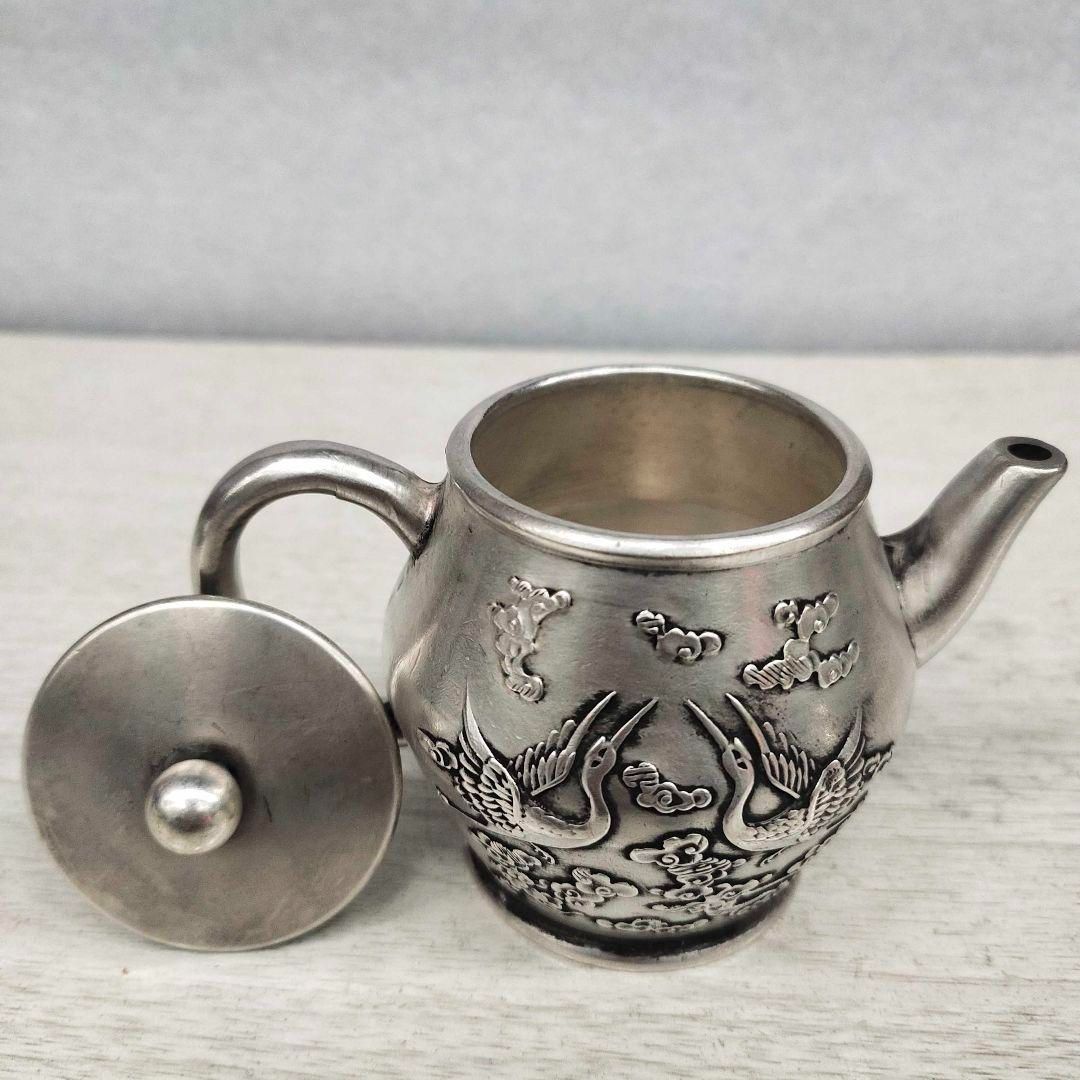 銅器 仙鶴銚子茶壺 茶道具 煎茶器 装飾品 工芸品 置物