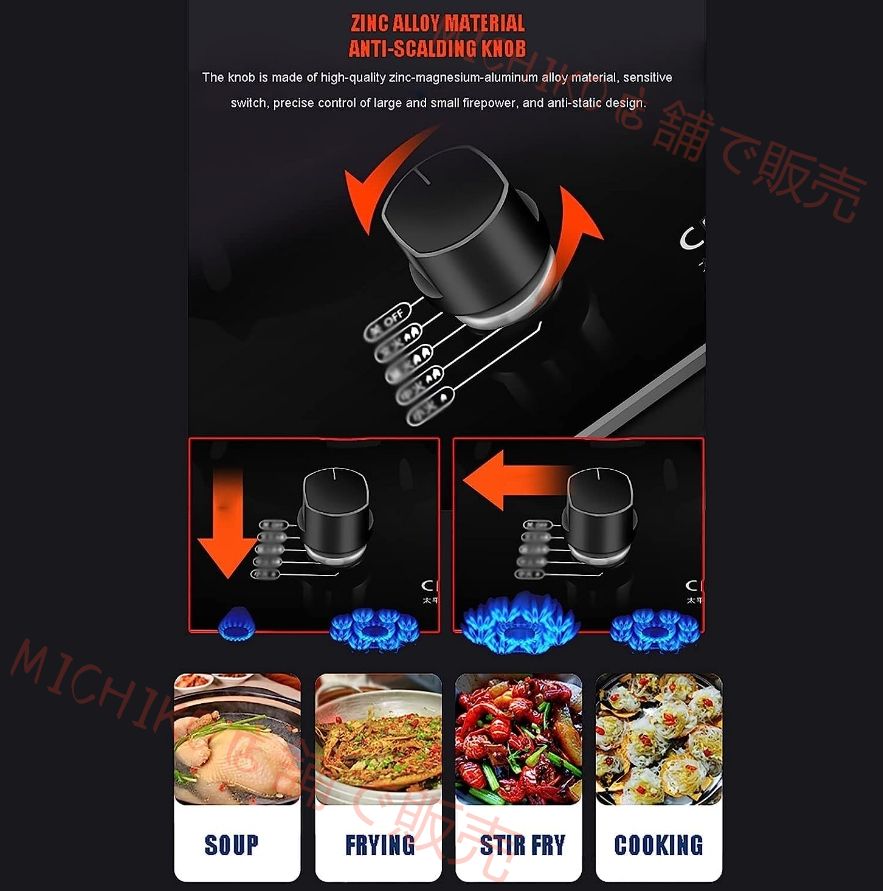 ガスコンロ 33cm ビルトインガスコンロ 7.0Kw 9個口火力リング中華鍋バーナー ブラック強化ガラス テーブルトップクッキング Ng|LPG コンバーチブルガスストーブ コンバーチブルコンロ 家庭用キッチン用 自動 LPG Black WWW_KANDAIZUMI_COM