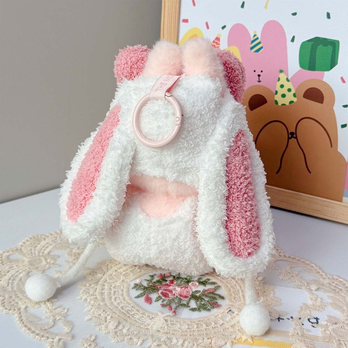 着せ替え服 2点セット 座り姿ラブブコスチューム ピンクハット
