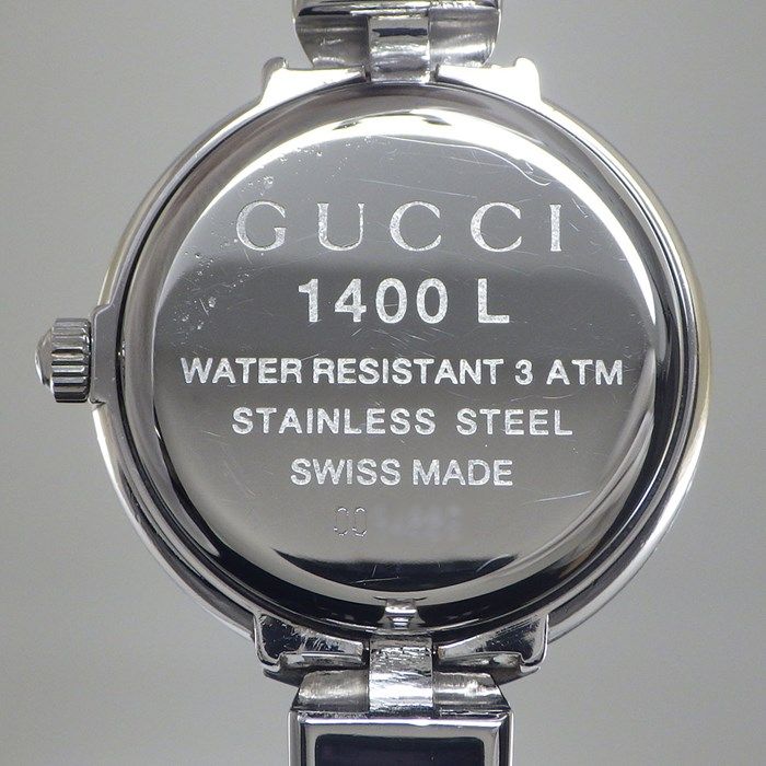 グッチ GUCCI 腕時計 バングルウォッチ 1400L ブラック文字盤 SS