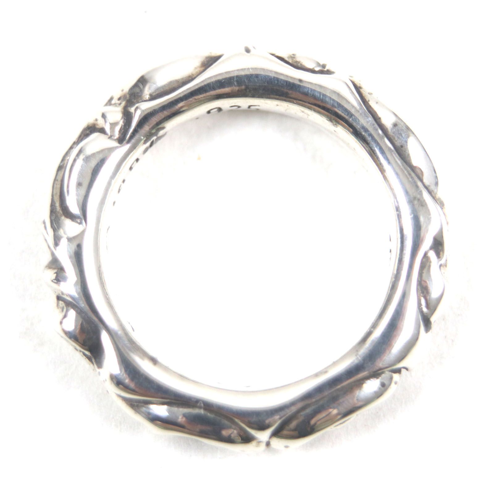美品　クロムハーツ　スクロールバンドリング　シルバー925リング 美品▽CHROME HEARTS クロムハーツ スクロールバンドリング 925