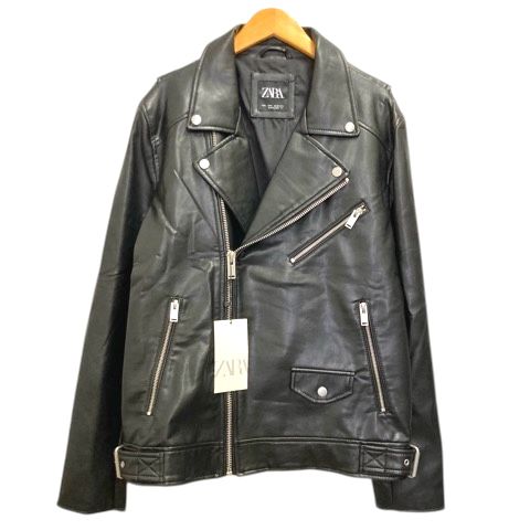 ZARA ザラ シングルライダースジャケット Lサイズ 42 未使用級極美品 ザラ ZARA ライダースジャケット ダブル ブルゾン フェイク