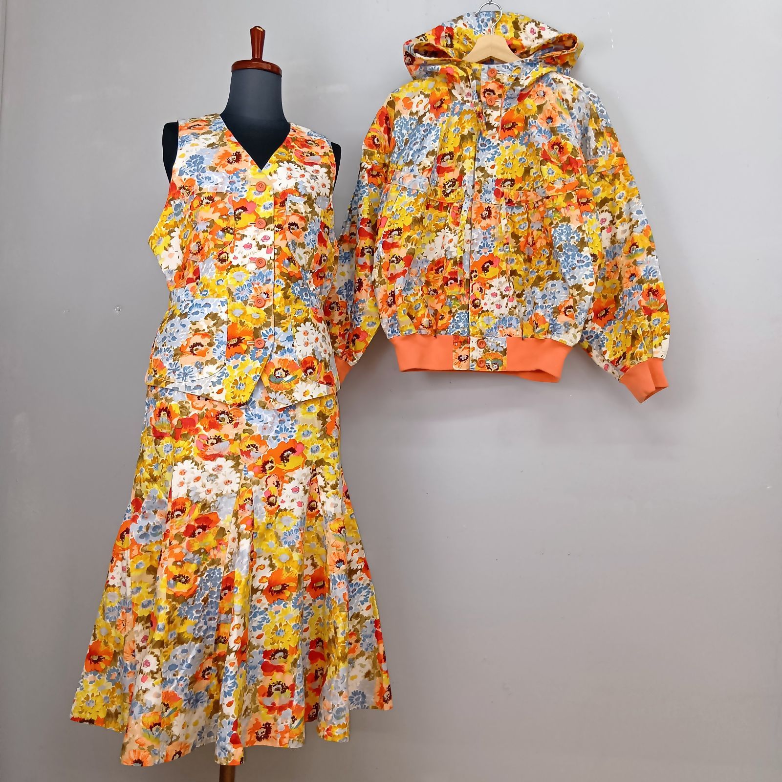 希少 IS 80年代 イッセイミヤケ ISSEY MIYAKE 花柄 3点セット 