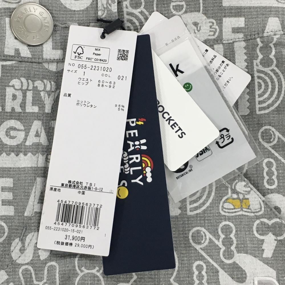 PEARLY GATES - 【新品】パーリーゲイツ パンツ グレー×白 総柄 どうしちゃったPG ストレッチ レディース 1(M) ゴルフウェア PEARLY GATES PEARLY GATES - 【新品】パーリーゲイツ パンツ グレー×白 総柄