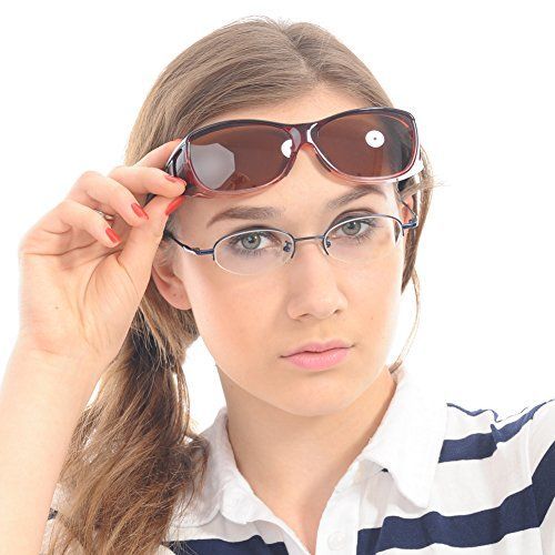 M-size-Red DUCO メガネの上から掛けられる オーバーサングラス