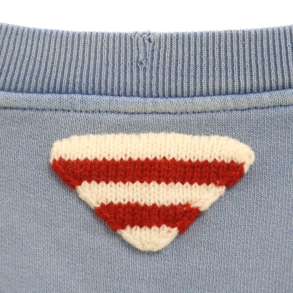 直送商品 PRADA (プラダ) 25SS VINTAGE EFFECT BLUE SWEATSHIRT カレッジ トップス