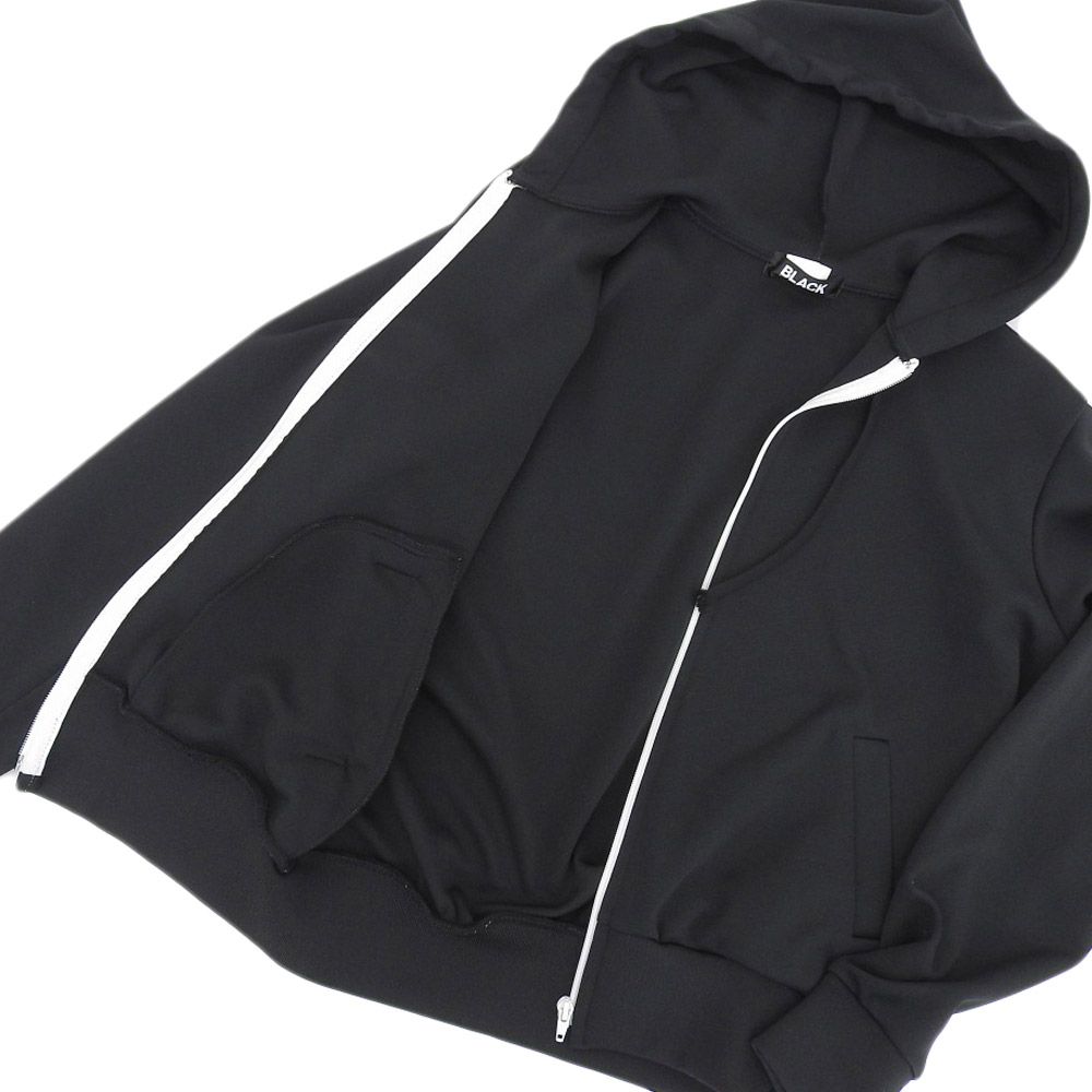 BLACK COMME des GARCONS - 超美品 ブラックコムデギャルソン 2023年商品 Z-T502 フード付 ジャージ ジップアップパーカー M レディース メンズOK 超美品 ブラックコムデギャルソン 2023年商品 Z-T502 フード付