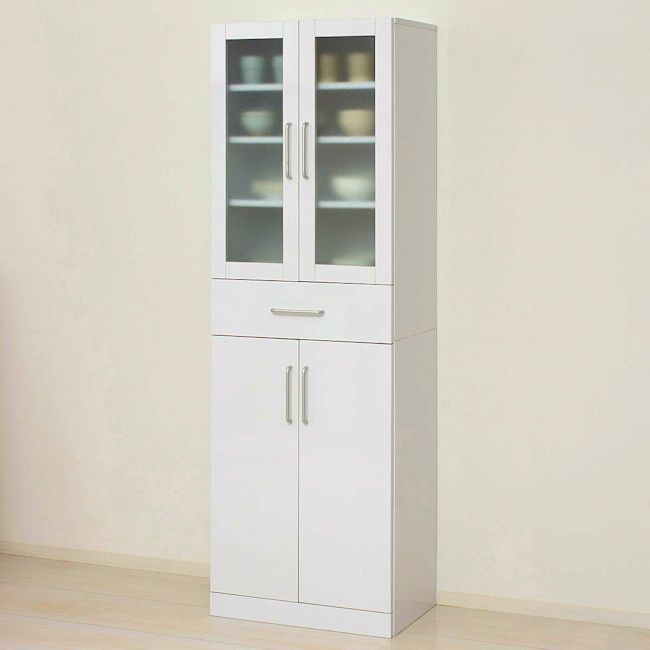 鏡面メラミン仕様スリム食器棚 幅30cm 高さ180cm カップボード（684） 鏡面メラミン仕様スリム食器棚 幅30cm 高さ180cm キッチン収納