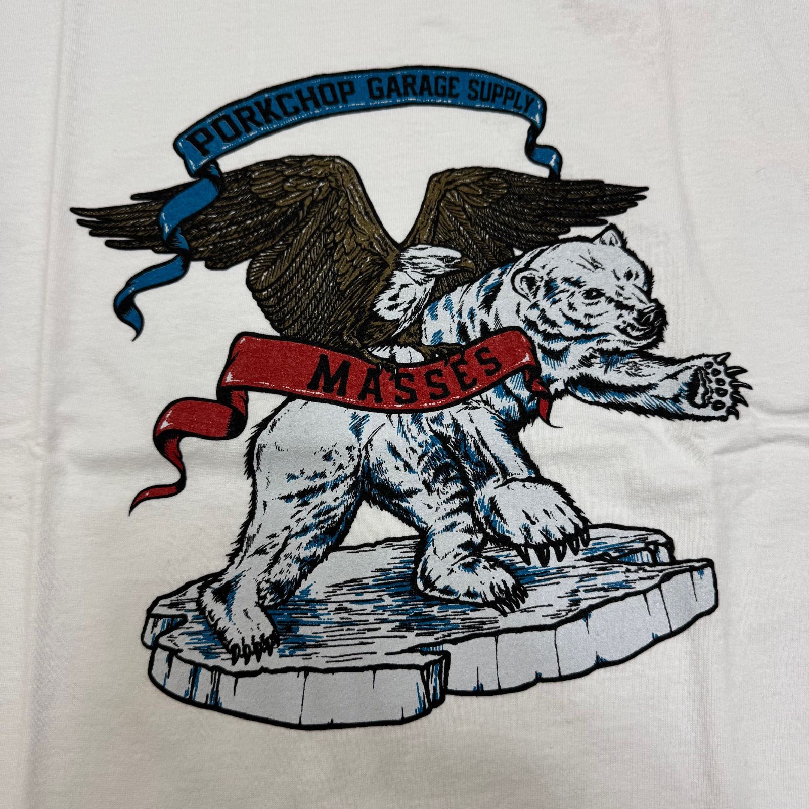 参考上代13200円 未使用品 MASSES × PORKCHOP POLAR BEAR T