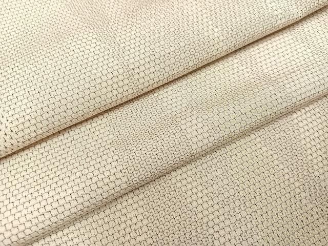 平和屋着物▽本塩沢 単衣 変わり間道 110亀甲 正絹 逸品 DAAS0537az