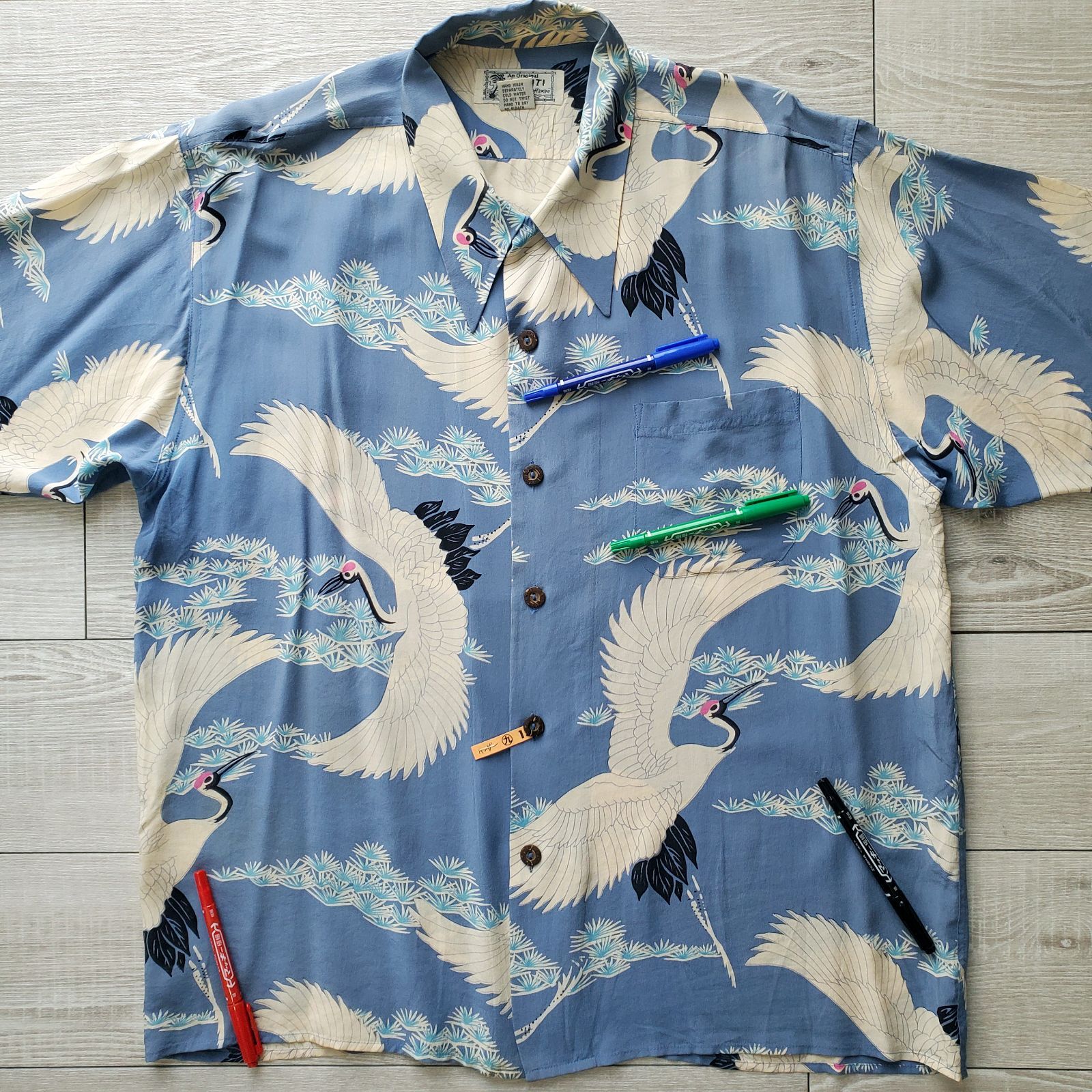 AVANTIアヴァンティ□USED 90s vintage シルク100% CRANE 和柄
