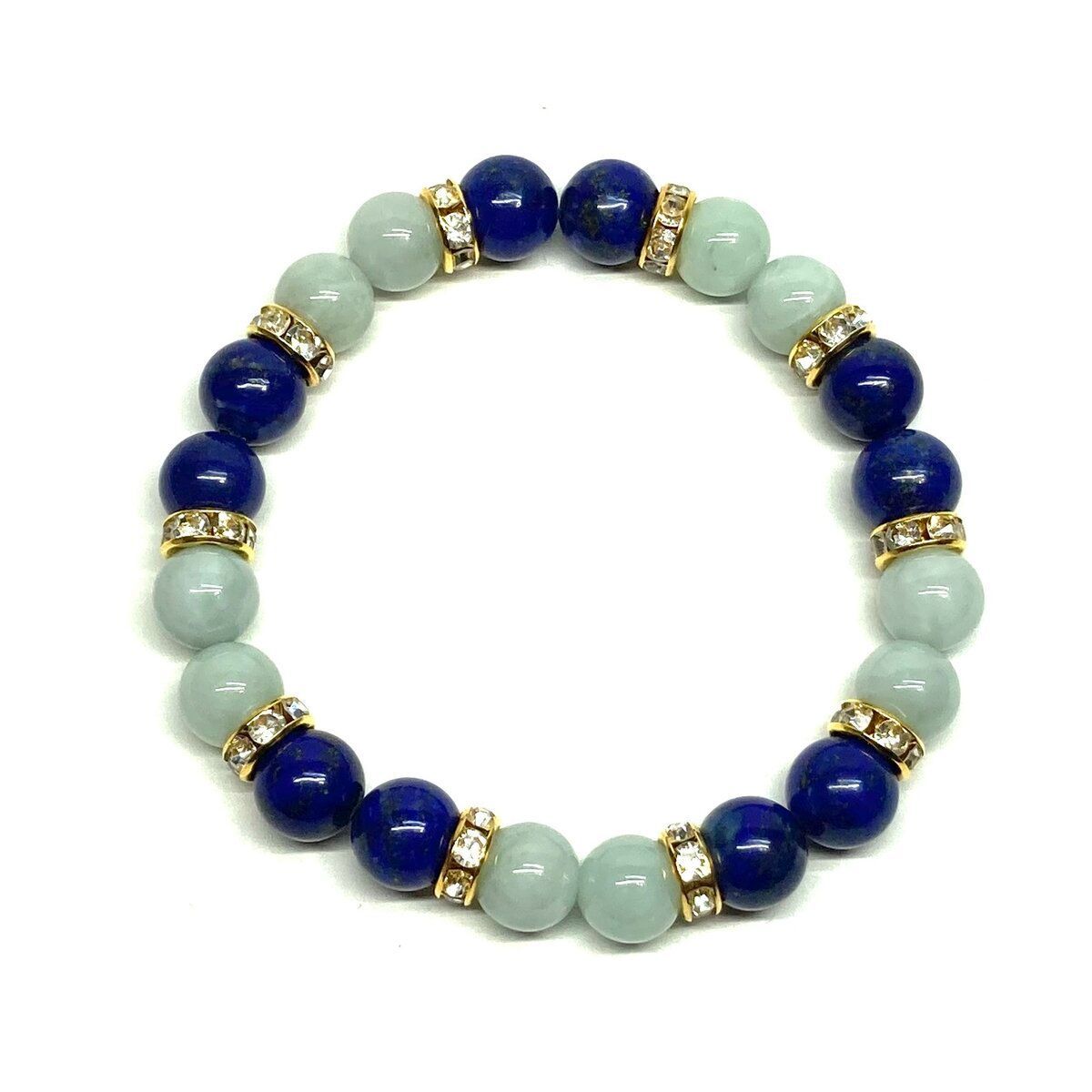 ラピスラズリ&ビルマ翡翠 パワーストーン ブレスレット 天然石