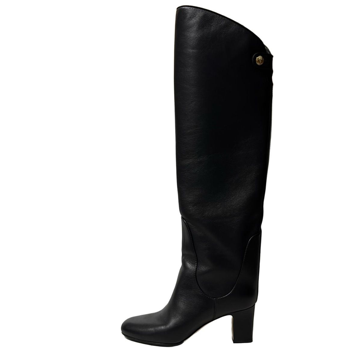 JIMMY CHOO ジミーチュウ ロングブーツ 38 レディース - 黒 ニーハイ|アウトソール張替済 レザー
