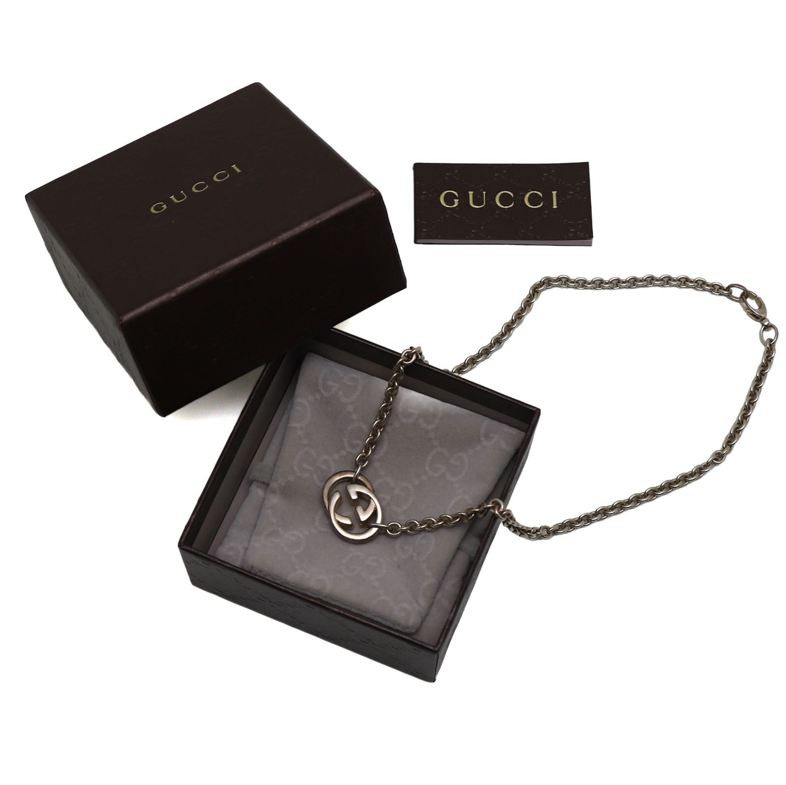 グッチ インターロッキングG ネックレス スターリングシルバー Ag925