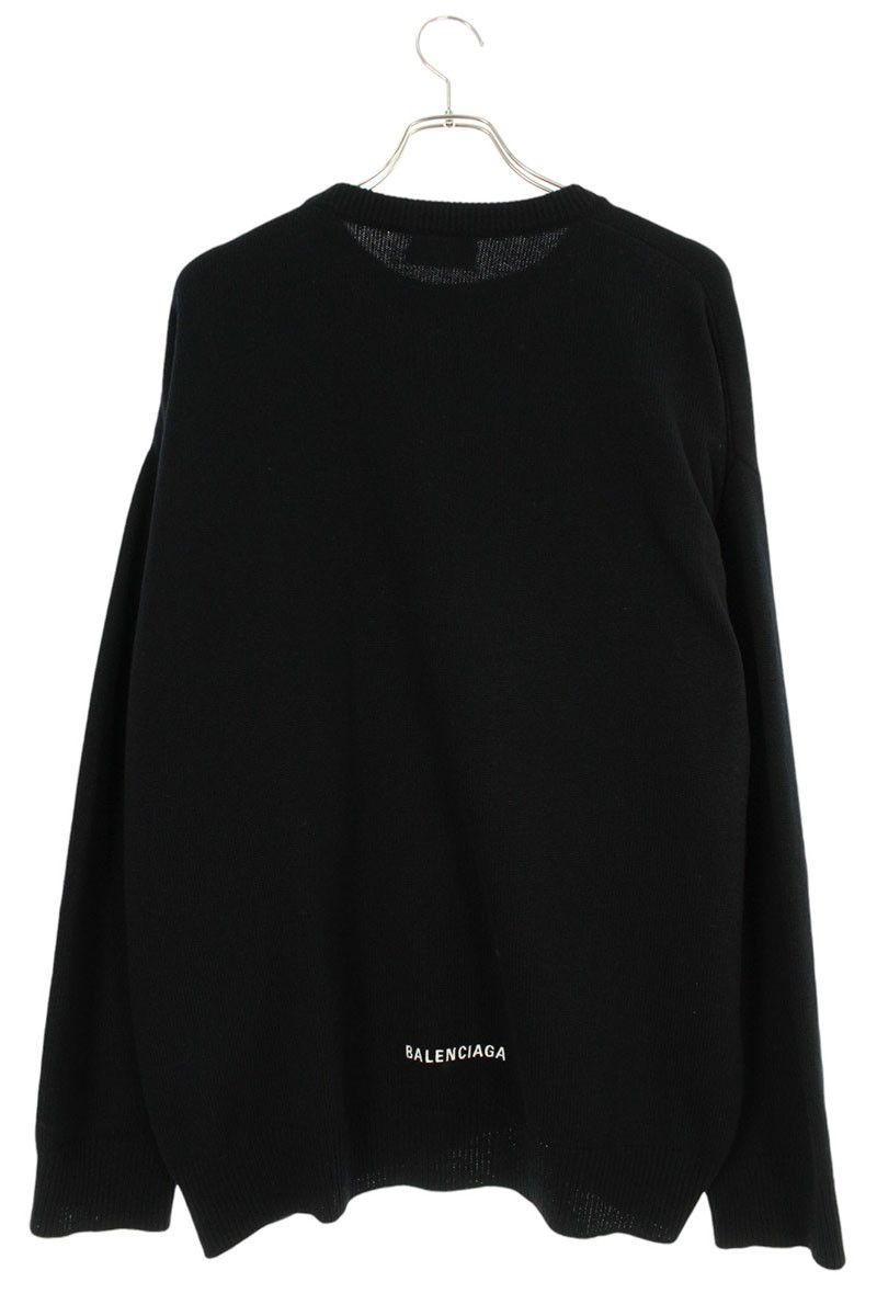 バレンシアガ 682004 T4124 バックロゴ　カシミヤクルーネックニット バレンシアガ 682004 T4124 バックロゴ刺繍カシミヤクルーネック