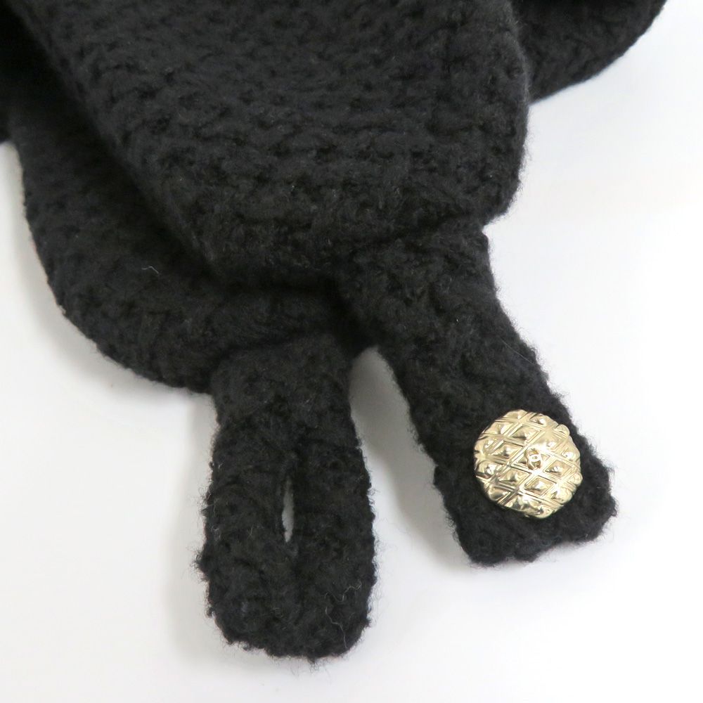名古屋 シャネル チャプカ帽子 AAB464 25K カシミヤ シルク ブラック トラッパーハット 黒 ニット帽 MERCADOAVALIA_COM_BR