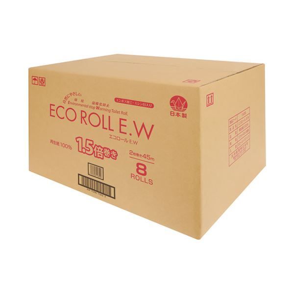 （まとめ） 太洋紙業 エコロールE.W 107mm幅×45m巻 8ロール〔×10セット〕(代引不可)