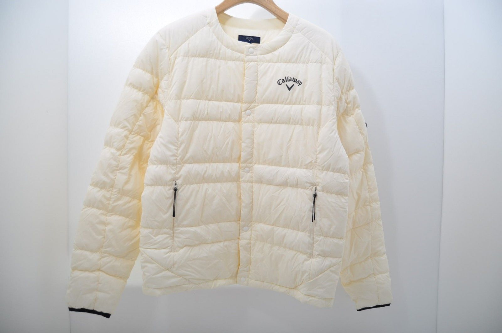 中古 メンズ キャロウェイ Callaway ダウンジャケット LL 白 ホワイト 長袖アウター シンプル