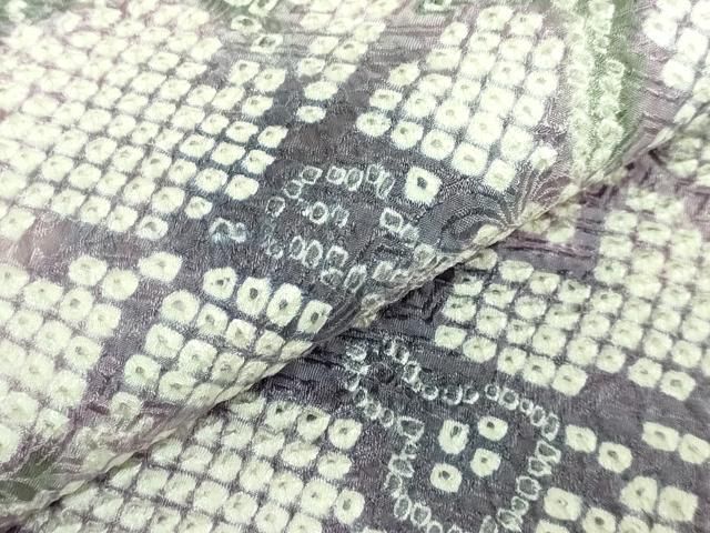 平和屋本店□極上 名門 藤娘きぬたや・総絞り 九寸名古屋帯 枝花文