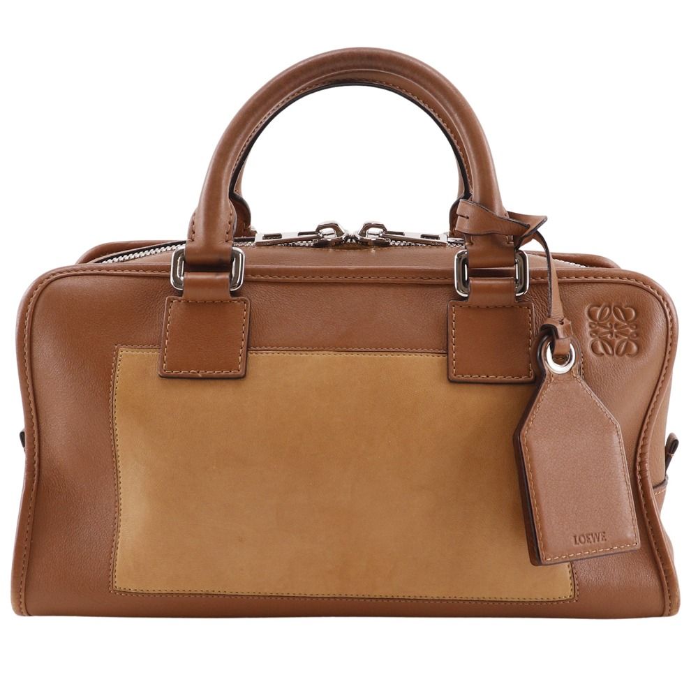 LOEWE ロエベ アマソナ28 バイカラー 352.03VN03 カーフ 茶 061606 レディース ハンドバッグ