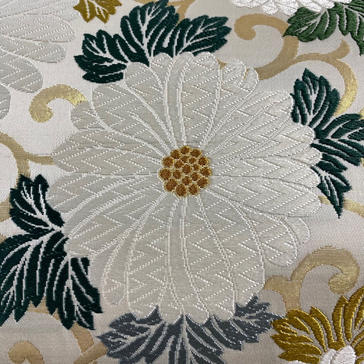 袋帯 秀品 錦繍光琳菊文 金糸 箔 灰茶 六通 正絹