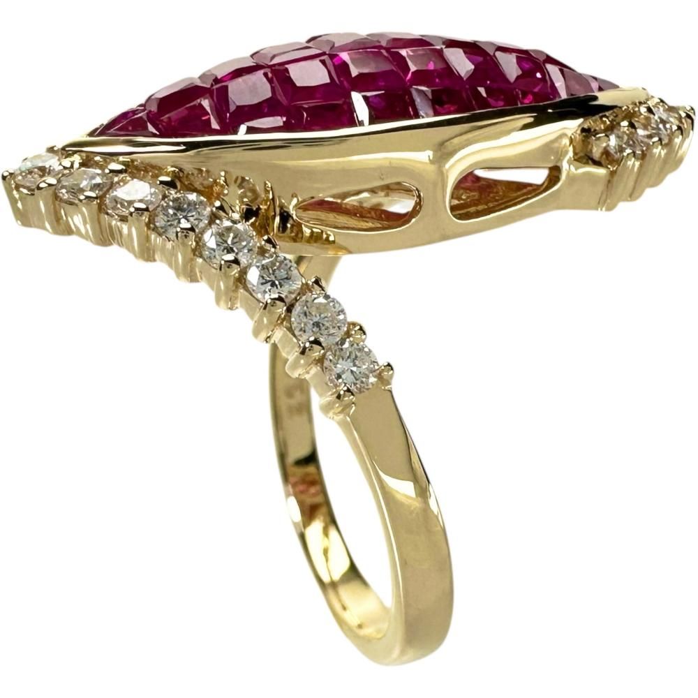 15号 ミステリーセッティングルビー 3.52ct ダイヤモンド 0.54ct  