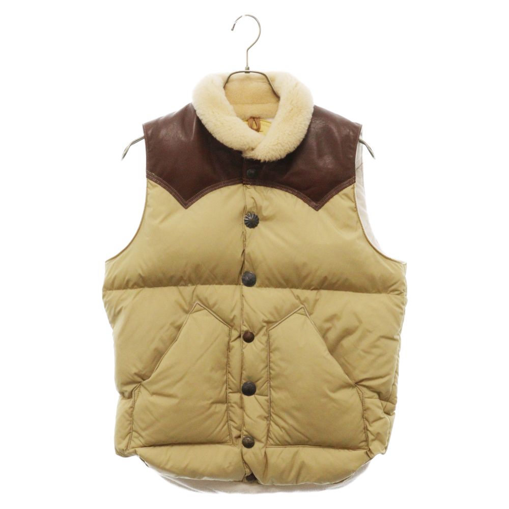 ROCKY MOUNTAIN (ロッキーマウンテン) ×Ron Herman Christy Vest ロンハーマン クリスティー レザー ヨーク ダウン ベスト ベージュ 450-462-82