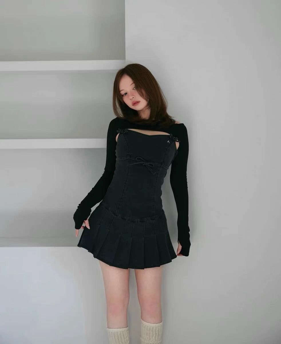 ワンピース andmary Bonnie denim mini dress ANDMARY】Bonnie denim mini dress