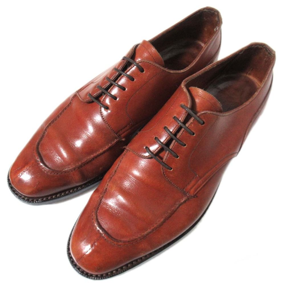 美品 WILD SMITH ワイルドスミス 旧エドワードグリーン レザー Uチップ ダービーシューズ ビジネスシューズ 8.5 27～27.5cm相当 ブラウン メンズ 古着 中古 USED