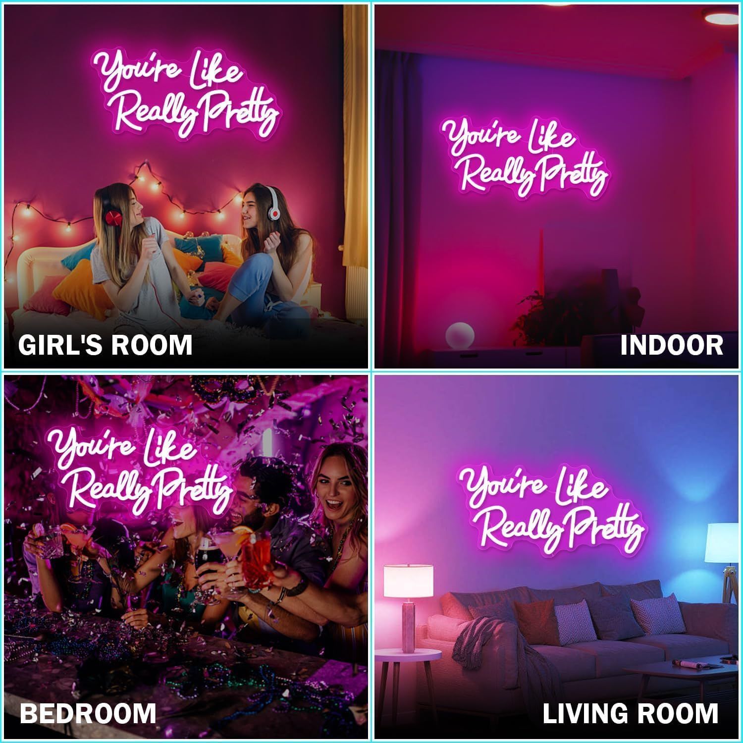 Really Prettyネオンサインピンクライトアップ壁の装飾文字ネオンライト