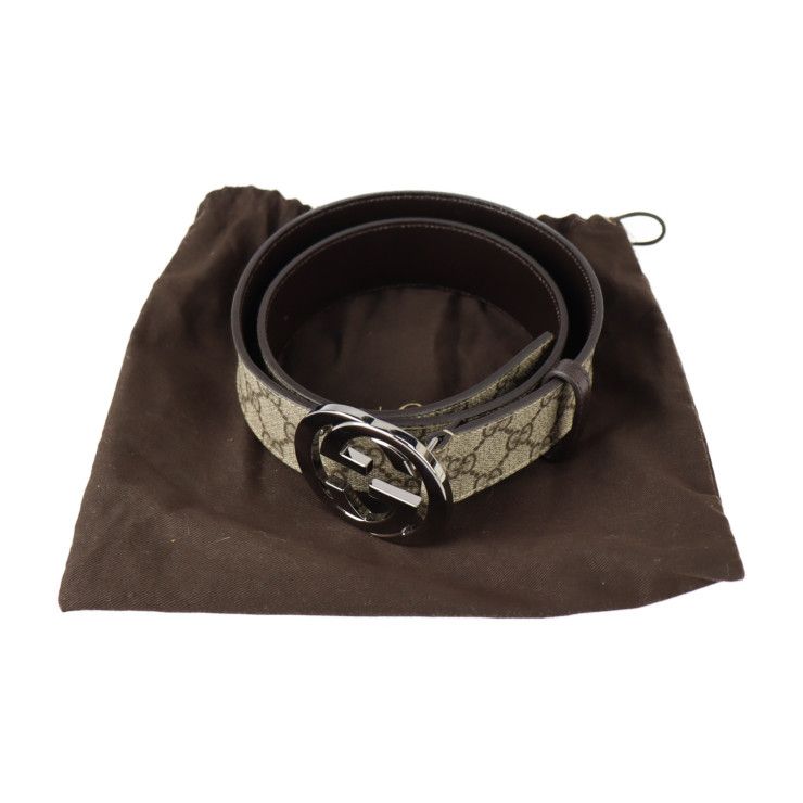 【本物保証】 グッチ GUCCI GGスプリーム ベルト 114984 腰ベルト ベージュ インターロッキングG ロゴ GUCCI（グッチ） GUCCI GGスプリーム ベルト 114984 腰ベルト ベージュ