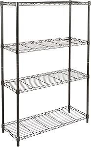 4段 スチールラック メタルラック キッチンラック 耐荷重635kg 幅91.4×奥行35.6×高さ137.2cm ブラック