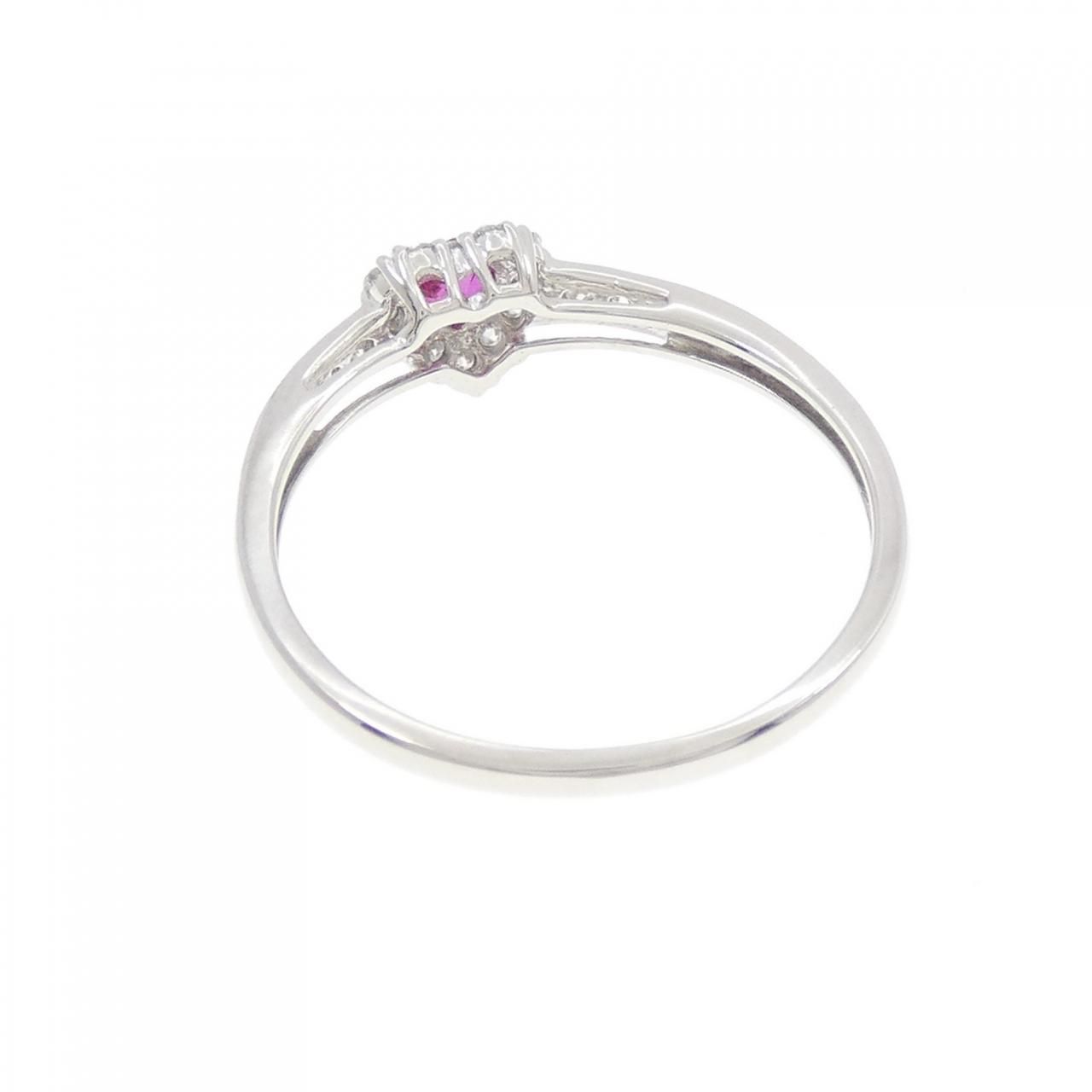PT900 ハート ルビー リング 0.15CT - メルカリ 