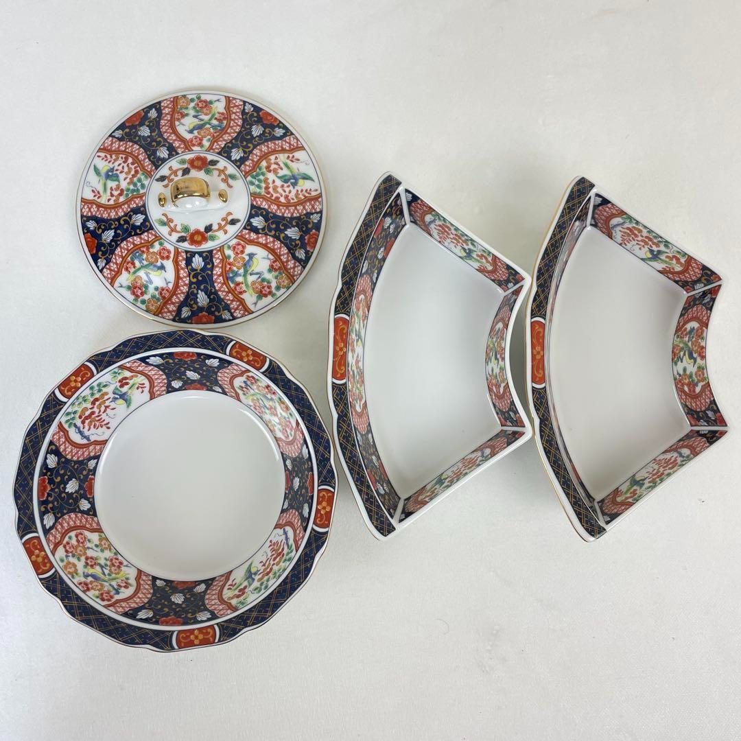 第一陶器 錦花鳥 回転オードブル皿 高台皿 仕切り皿 大皿 色絵 第一陶器 錦花鳥 回転オードブル皿 高台皿 仕切り皿 大皿 色絵