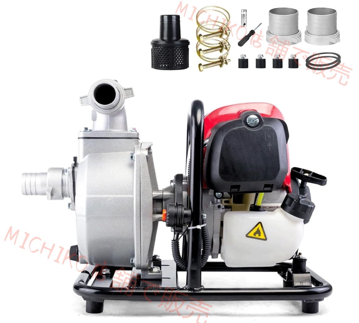 エンジンポンプ 4サイクル 全揚程30m 最大吐出量30m³ h レギュラーガソリン対応 農業 灌漑 排水 給水 災害対策用 エンジン式吸水ポンプ