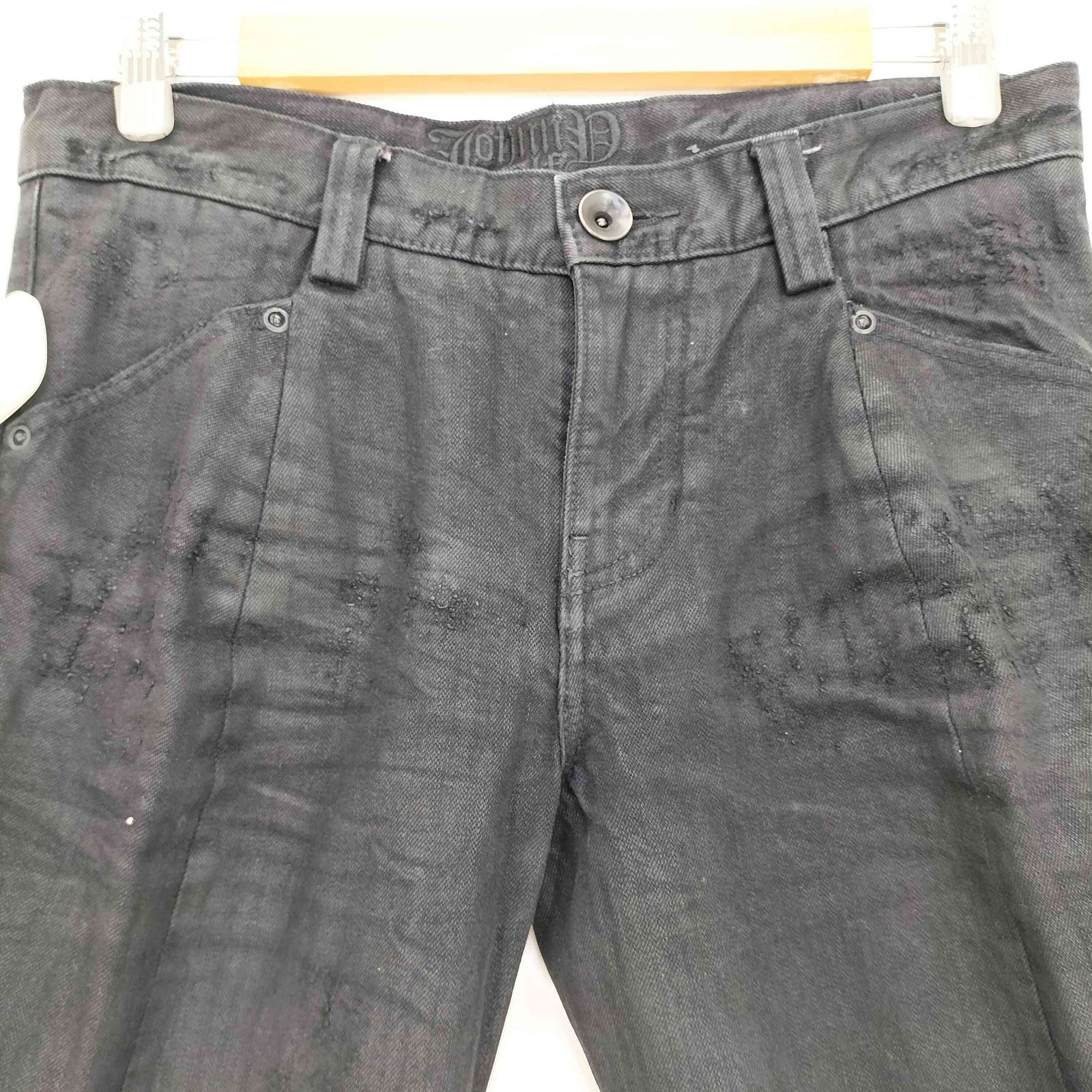 ジョニーウルフ JOHNNY WOLF コーティング 裾ジップ スキニーデニム