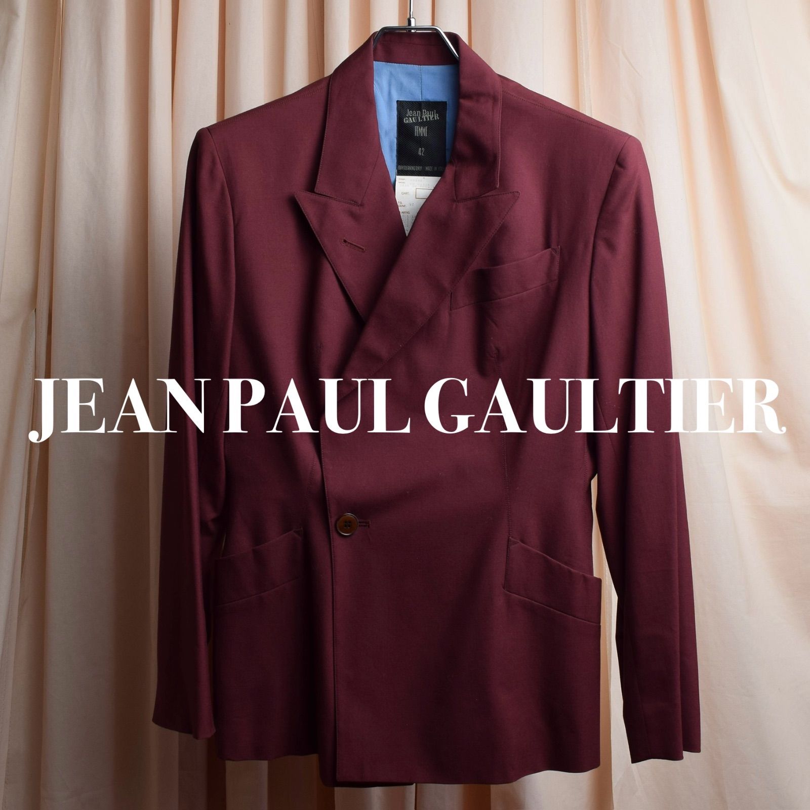 ジャンポールゴルチエ ボルドーカラーテーラードジャケット JEAN PAUL