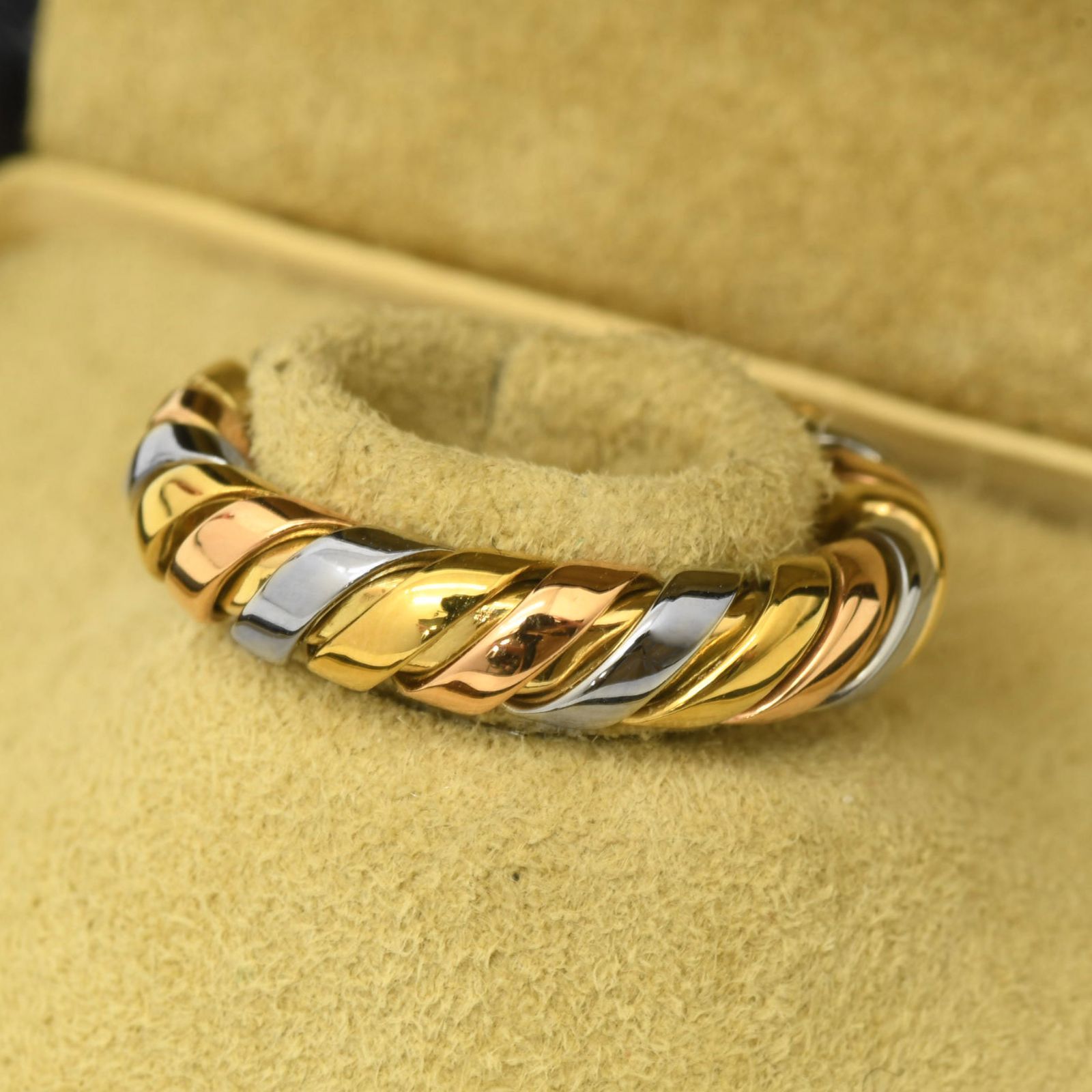 BVLGARI ブルガリ 750 トゥボガス リング 7.5号 5.0g スリーカラー