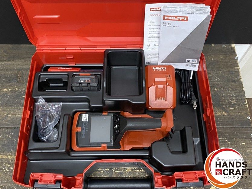 ● HILTI ヒルティ PS85 ウォールスキャナー 探査深さ 200mm バッテリー 10.8V|3.95Ah ×1 充電器 ケース付 実使用1回のみ HRDEVELOPMENT_JP